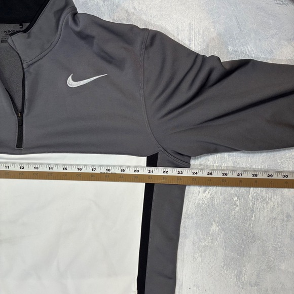 Nike Golf Therma Fit 1/4 Zip Pullover‎ Men Gray White Color Block Standard Fit L - Picture 8 of 9